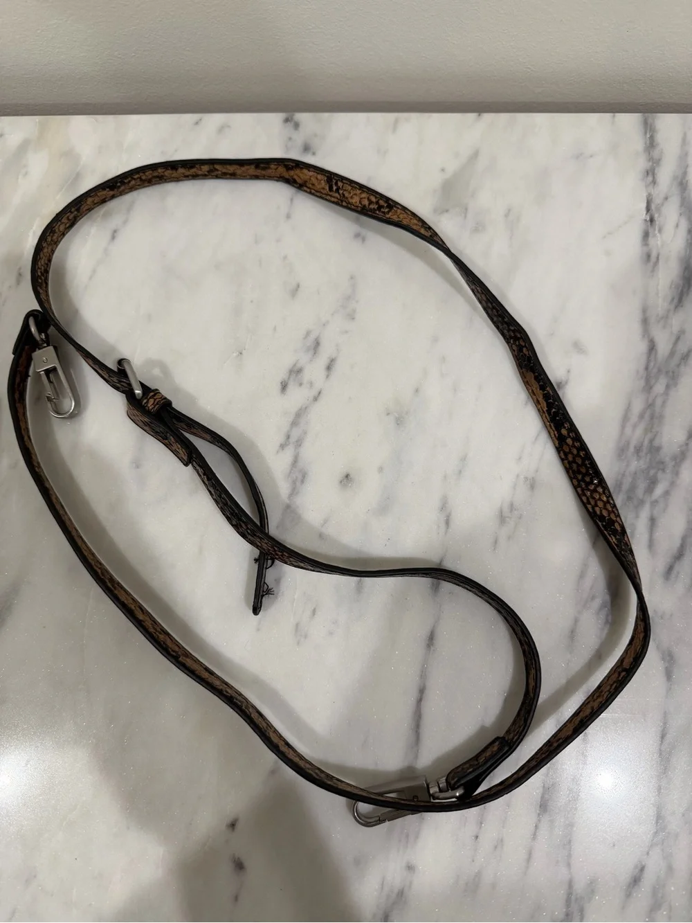 Urban Outfitters Brown Snake-Print Crossbody Top-Handle Bag